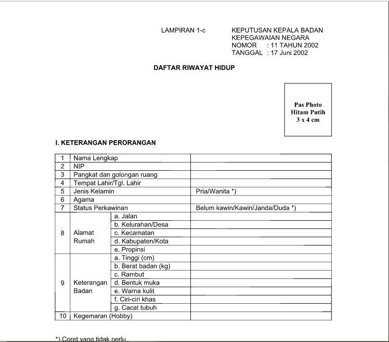 Detail Surat Keterangan Riwayat Hidup Nomer 28