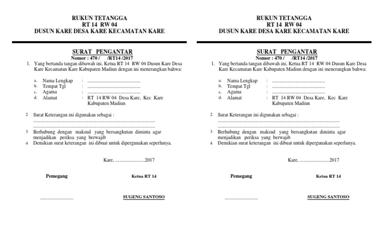 Detail Surat Keterangan Rt Nomer 21