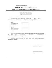 Detail Surat Keterangan Rt Nomer 26