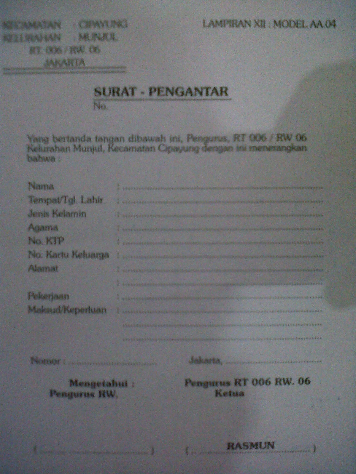 Detail Surat Keterangan Rt Nomer 35