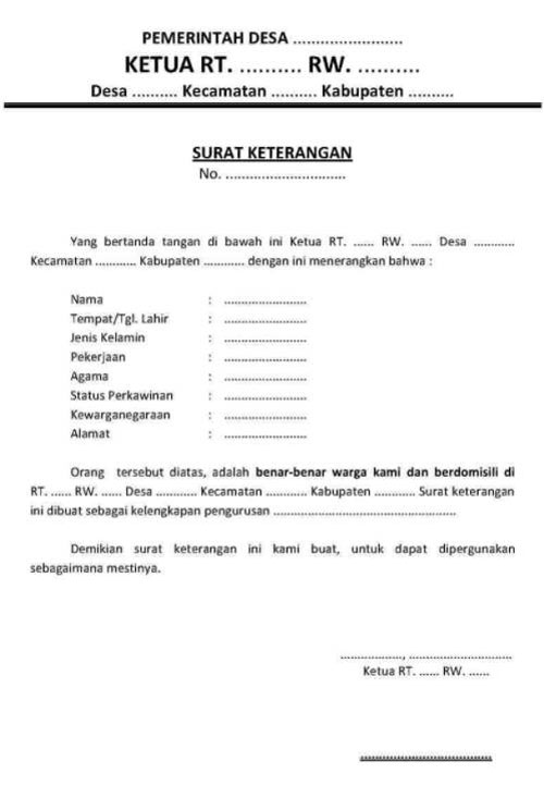 Detail Surat Keterangan Rt Nomer 45