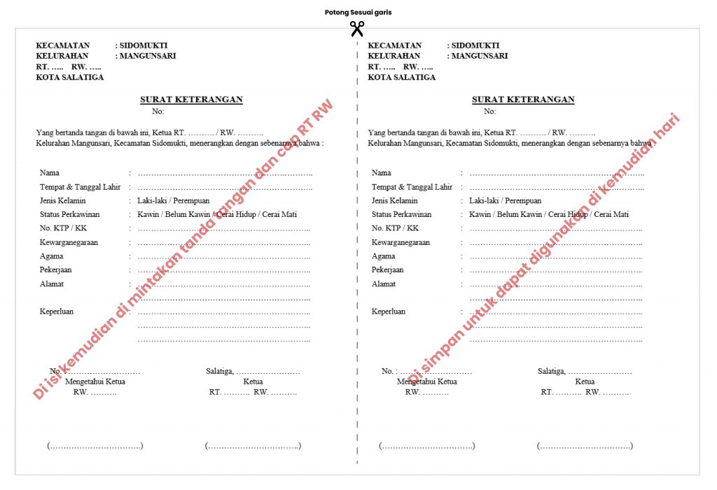 Detail Surat Keterangan Rt Nomer 6