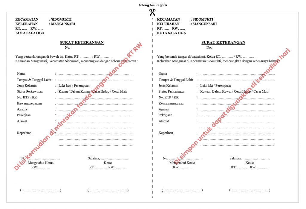 Detail Surat Keterangan Rt Rw Nomer 4