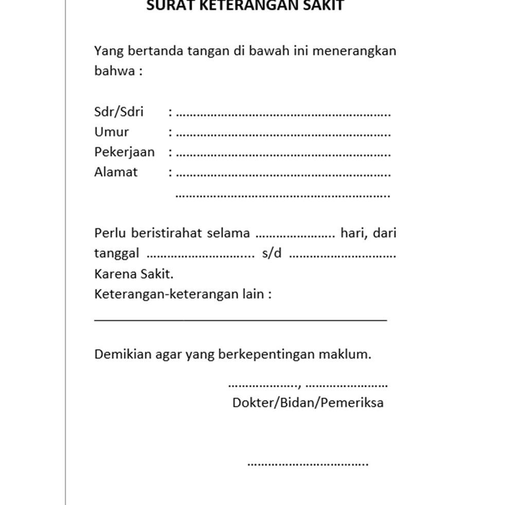 Detail Surat Keterangan Sakit Nomer 5