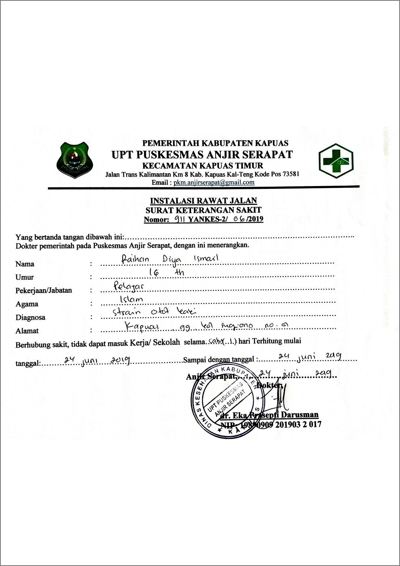 Detail Surat Keterangan Sakit Dari Puskesmas Nomer 31