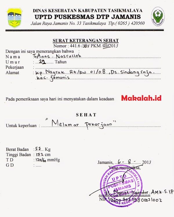 Detail Surat Keterangan Sakit Dari Rumah Sakit Nomer 43