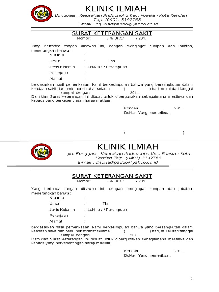 Detail Surat Keterangan Sakit Puskesmas Nomer 38