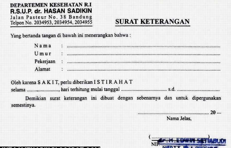 Detail Surat Keterangan Sakit Surabaya Nomer 13