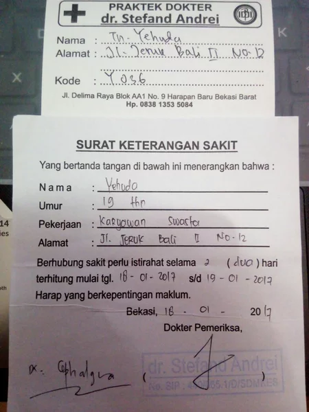 Detail Surat Keterangan Sakit Surabaya Nomer 21