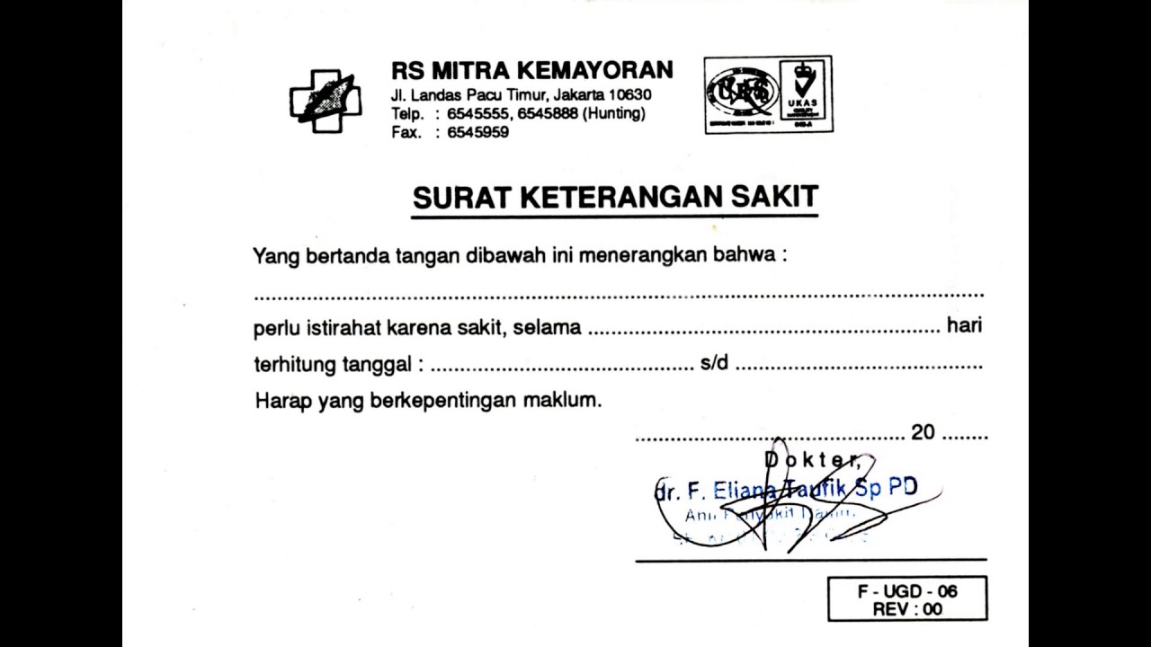 Detail Surat Keterangan Sakit Surabaya Nomer 6