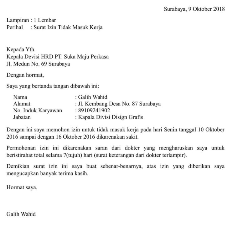 Detail Surat Keterangan Sakit Surabaya Nomer 37