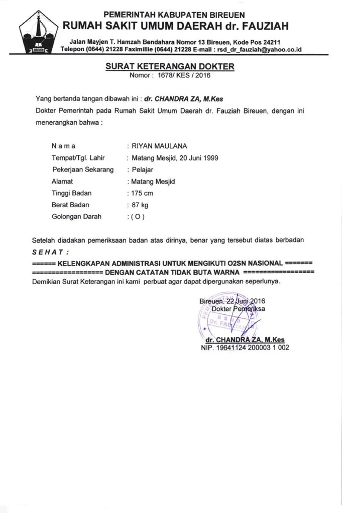 Detail Surat Keterangan Sehat Nomer 39