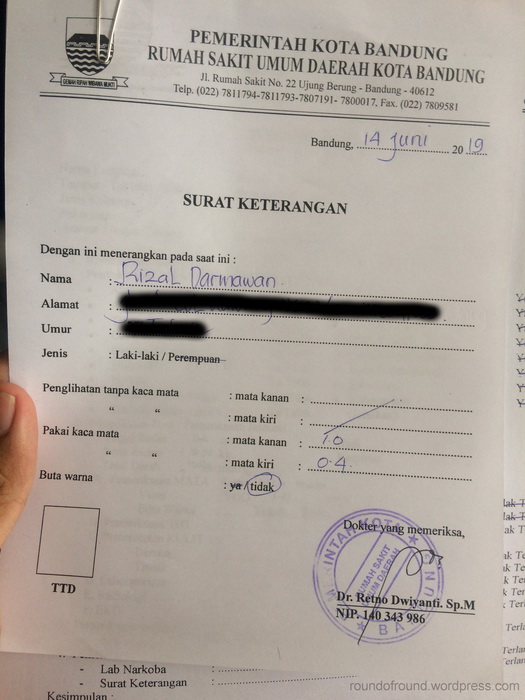 Detail Surat Keterangan Sehat Bandung Nomer 12