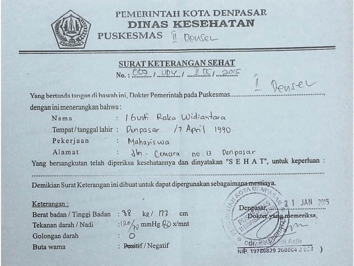 Detail Surat Keterangan Sehat Dan Tidak Buta Warna Nomer 40