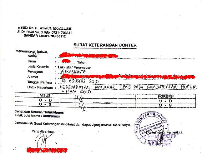 Detail Surat Keterangan Sehat Dan Tidak Buta Warna Nomer 46