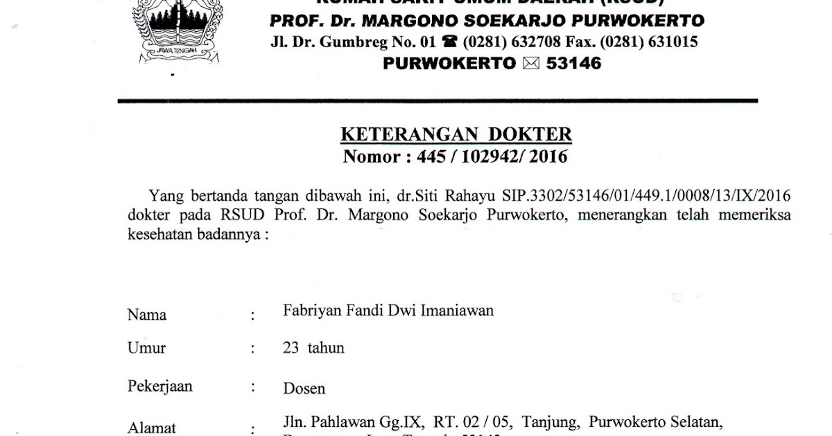 Detail Surat Keterangan Sehat Dari Dokter Nomer 31