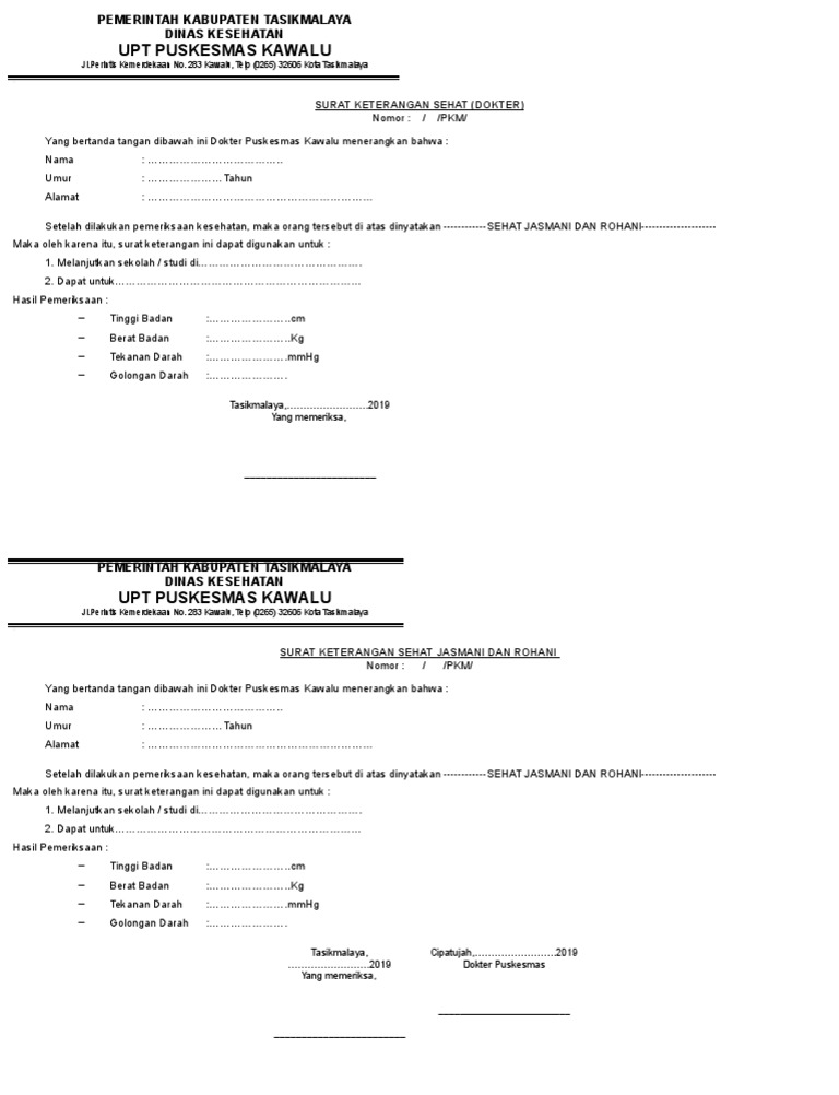 Detail Surat Keterangan Sehat Dari Dokter Pemerintah Nomer 28