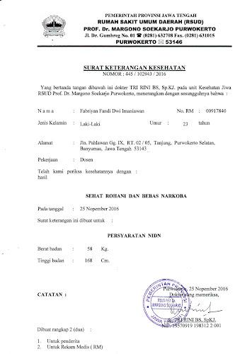 Detail Surat Keterangan Sehat Jasmani Dan Rohani Nomer 28