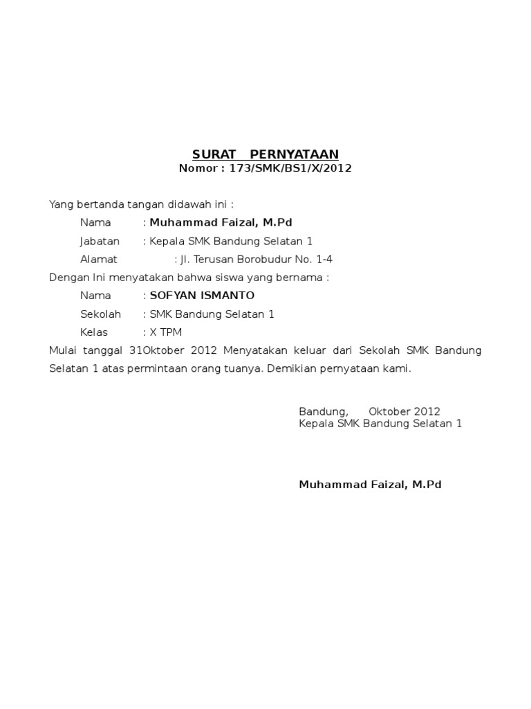 Detail Surat Keterangan Sekolah Nomer 22