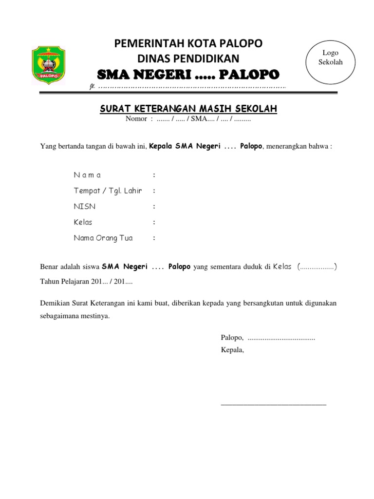 Detail Surat Keterangan Sekolah Smp Nomer 4