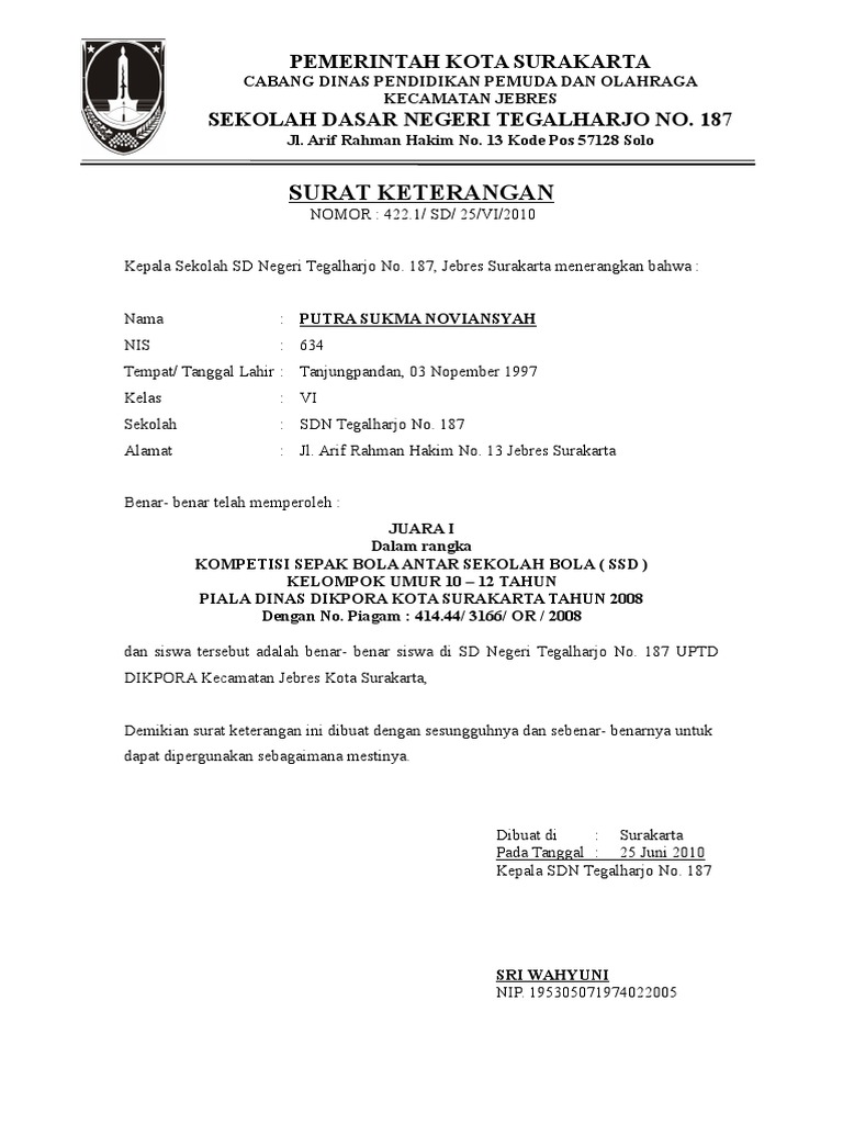 Detail Surat Keterangan Siswa Nomer 12