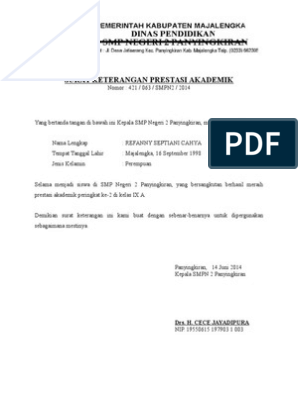 Detail Surat Keterangan Siswa Berprestasi Nomer 18