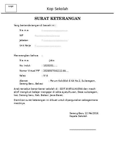 Detail Surat Keterangan Siswa Berprestasi Nomer 25