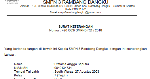 Detail Surat Keterangan Siswa Berprestasi Nomer 32