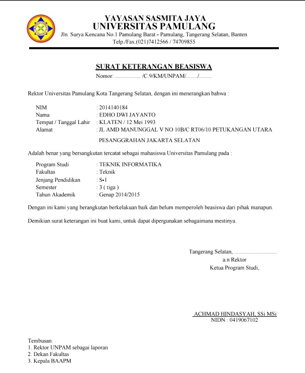 Detail Surat Keterangan Siswa Berprestasi Nomer 9