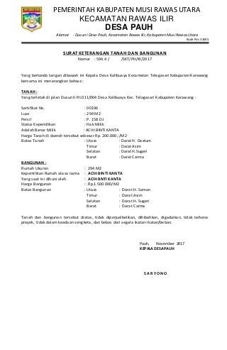 Surat Keterangan Tanah - KibrisPDR