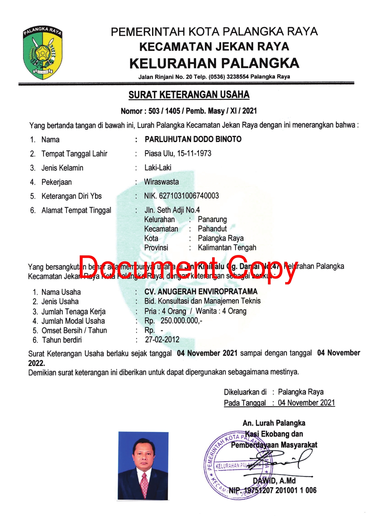 Detail Surat Keterangan Tempat Usaha Nomer 43