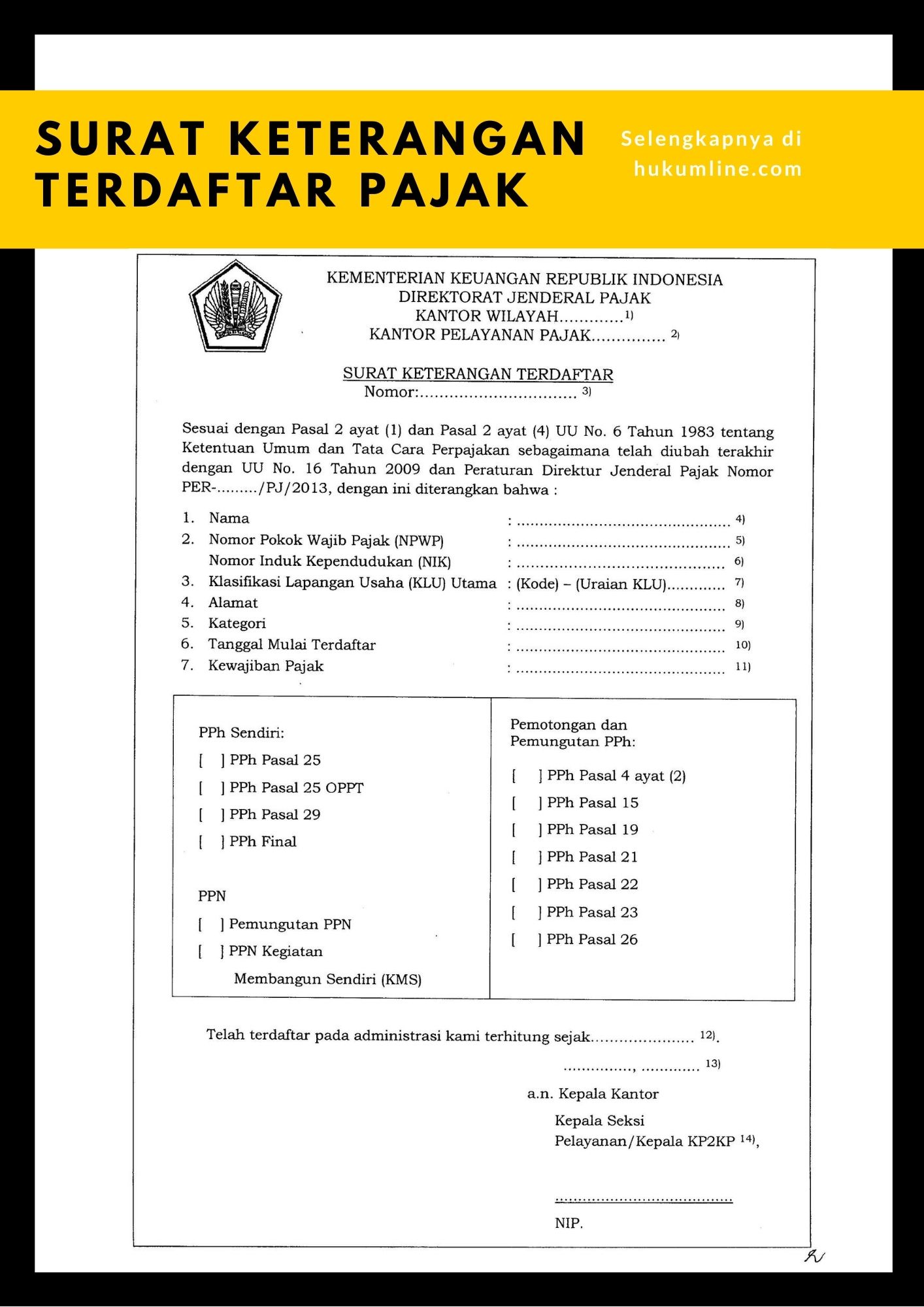 Detail surat keterangan terdaftar npwp pribadi koleksi nomer 1