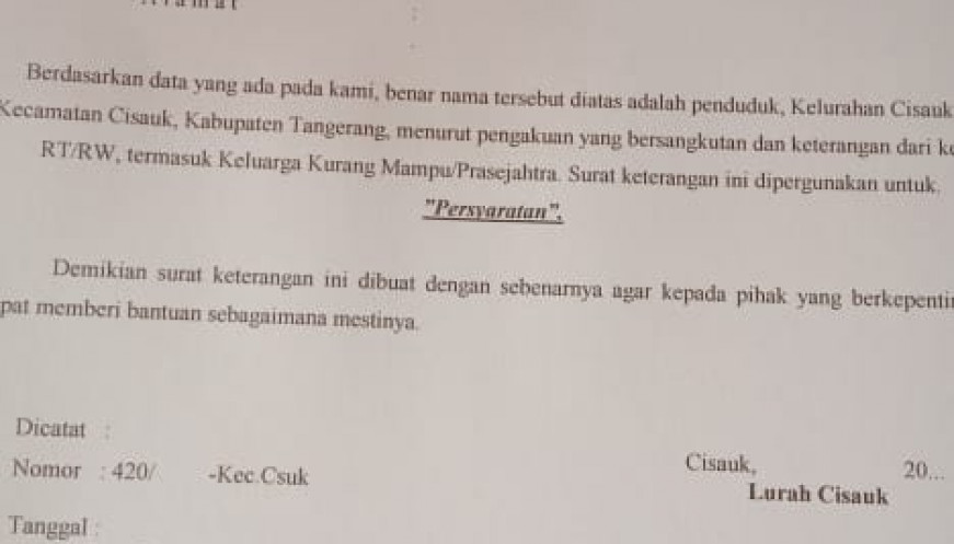 Detail Surat Keterangan Tidak Mampu Nomer 40