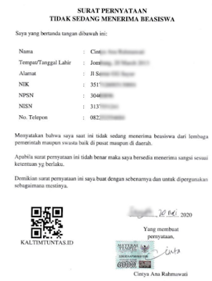 Detail Surat Keterangan Tidak Menerima Beasiswa Nomer 5