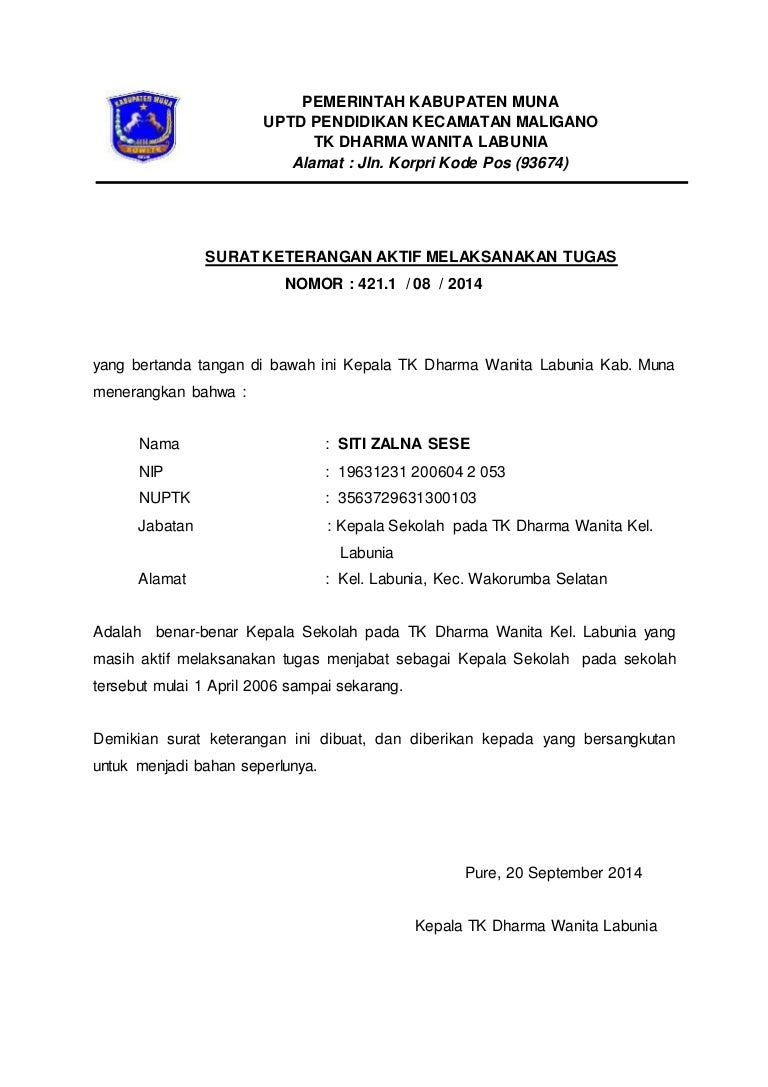 Detail Surat Keterangan Tugas Nomer 14