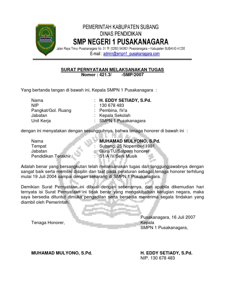 Detail Surat Keterangan Tugas Nomer 24