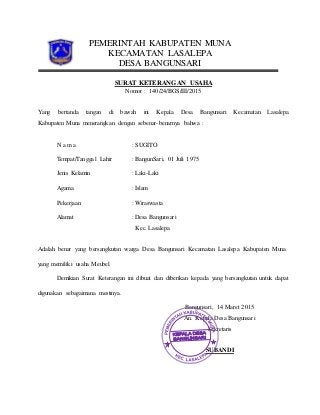 Detail Surat Keterangan Usaha Dari Kepala Desa Nomer 14