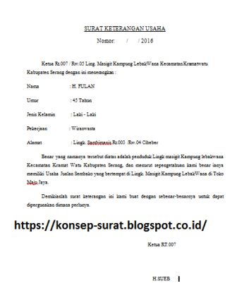 Detail Surat Keterangan Usaha Rt Rw Nomer 36