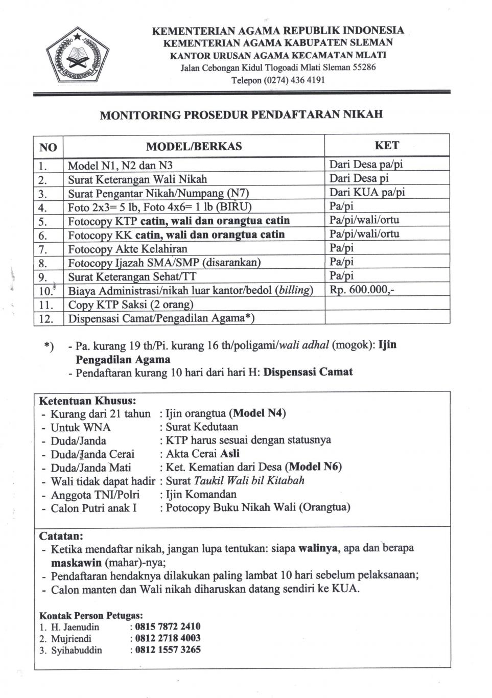 Detail Surat Keterangan Wali Nikah Nomer 36