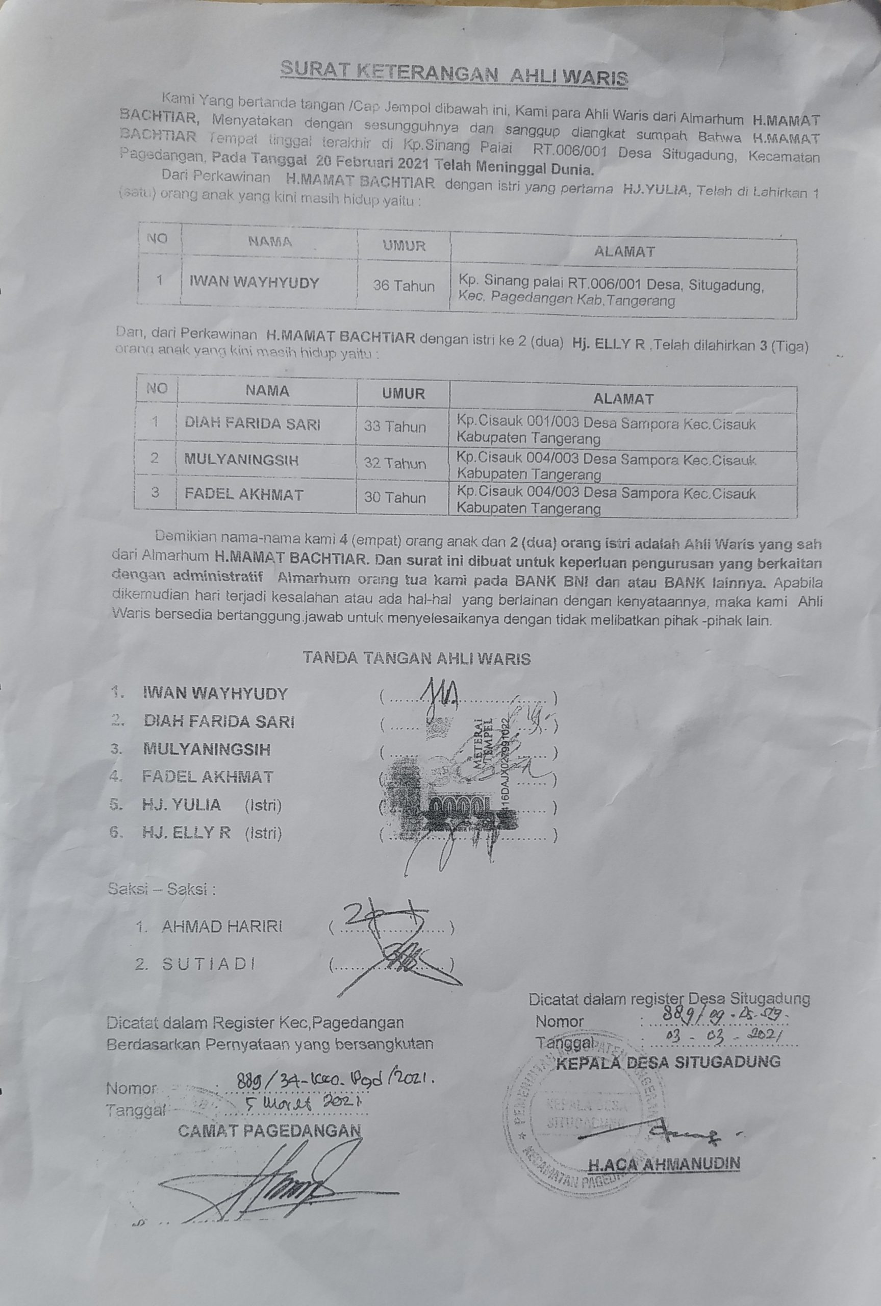 Detail Surat Keterangan Waris Dari Desa Nomer 35