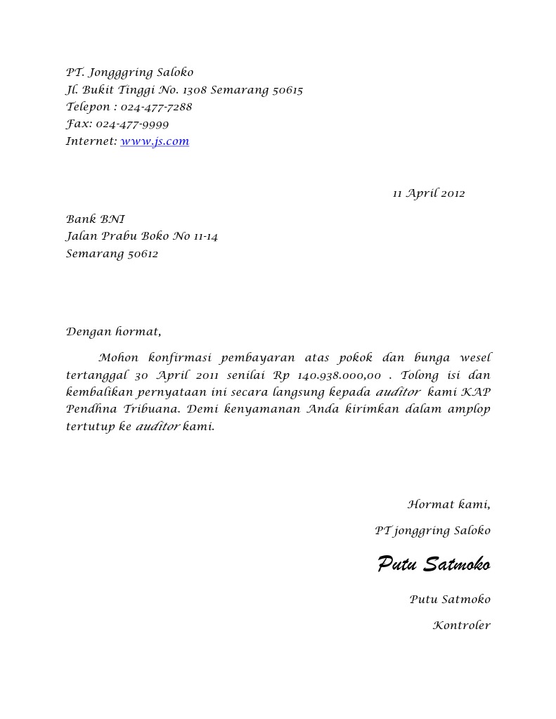 Detail Surat Konfirmasi Pembayaran Nomer 13