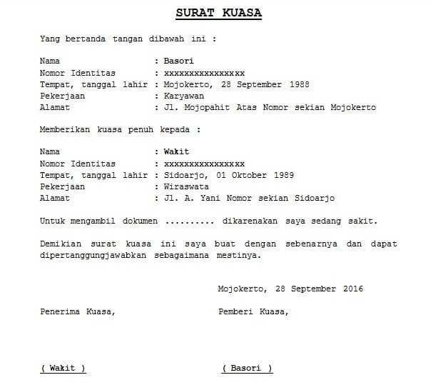 Detail Surat Kuasa Ambil Bpkb Nomer 52