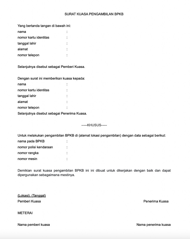 Detail Surat Kuasa Contoh Nomer 31