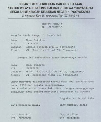 Detail Surat Kuasa Formal Nomer 50