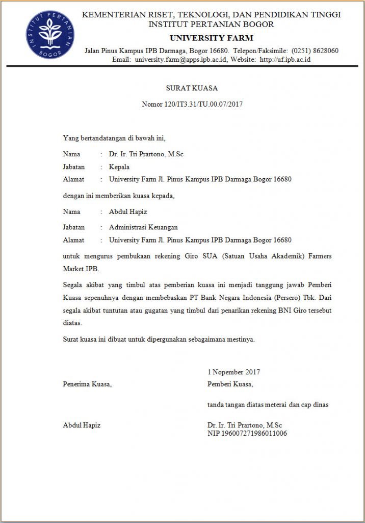 Detail Surat Kuasa Instansi Nomer 6