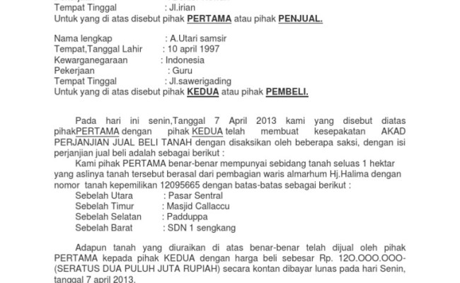 Detail Surat Kuasa Jual Nomer 37