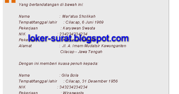 Detail Surat Kuasa Jual Beli Nomer 51