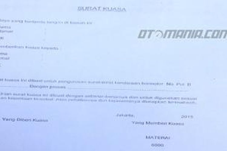 Detail Surat Kuasa Pajak Mobil Nomer 53