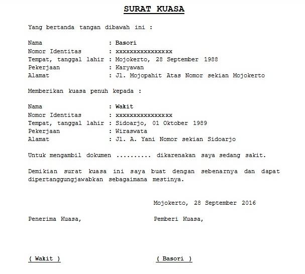 Detail Surat Kuasa Pengambilan Bst Nomer 12