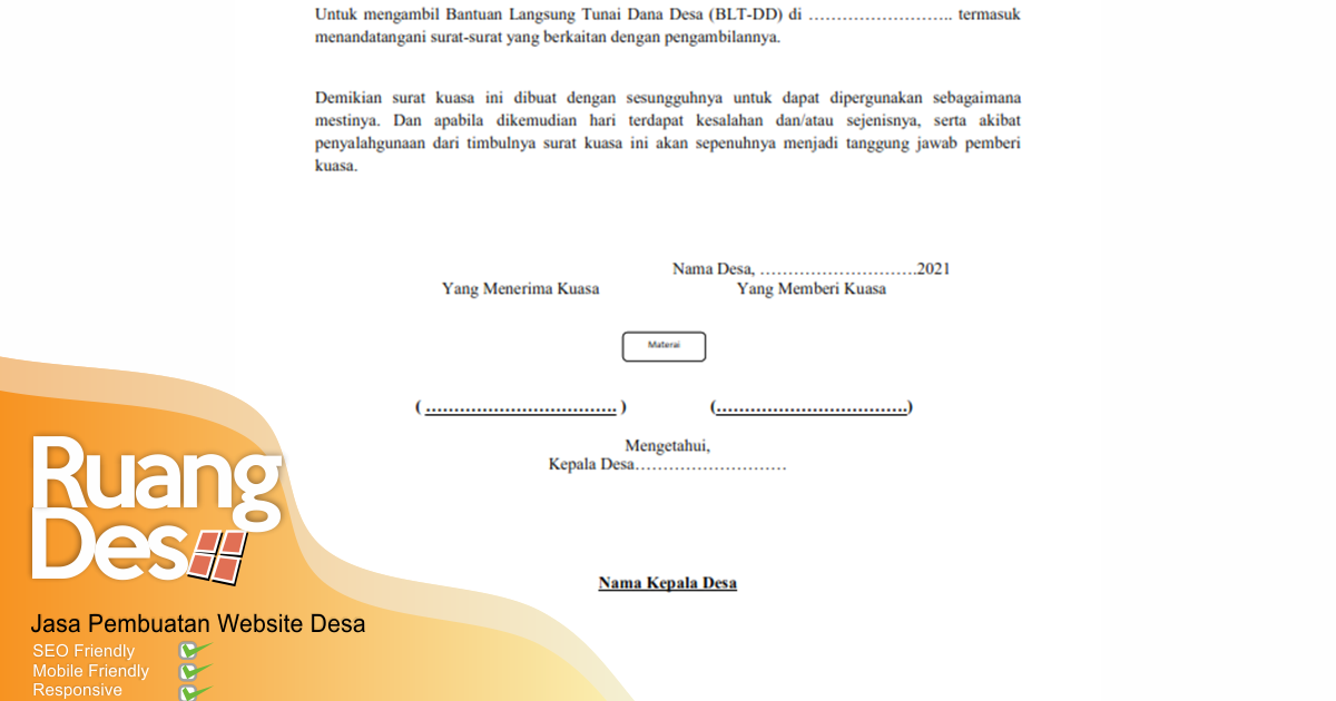 Detail Surat Kuasa Pengambilan Bst Nomer 14